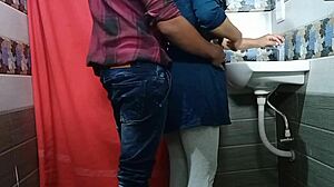 virgin boss pounds busty pregnant indian secretary rough doggystyle in office bathroom