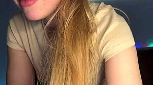 Blonde amateur pussy fisted hard close-up on homemade webcam