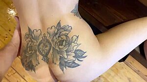 Cum on her ass after DOGGYSTYLE pounding and deepthroat blowjob CLOSEUP!