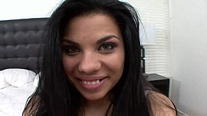 pretty latina teen bent over garage for rough creampie sex