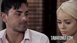 Ever wonder how a bratty blonde babe gets dominated by that kinky couple?