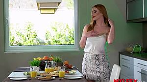 honey milf cooks breakfast for husband and stepson at mylfex