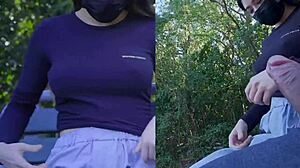 Girlfriend's Big Natural Tits Bounce In Outdoor Hiking Squirting Sex Vlog