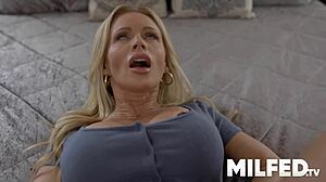 Step Mom's Big Tits and Ass Covered in Hot Cum Explosion 