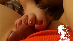 Richelle Rose's Amateur Milf Footjob Teases Big Cock