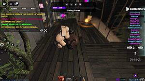 whoa, white chick and her brazilian friend get monster cocks on roblox!! 🍑🍆