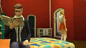 blonde teen calls colleague over to cram for that big exam