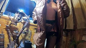 Hubby wants cum all over my new brown jacket while I smoke want to watch