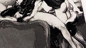 vintage hairy beaver teases in retro erotic vibes