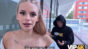 Vip4k. Tattooed Czech 18+ Teen Cheats on BF with Creampie Fuck While He Watches