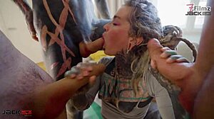 slut gapes asshole on monster cocks in 3-on-1 dp dap rough anal hardcore