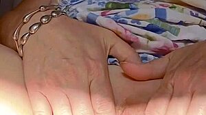 mature wife flashes shaved pussy closeup fingering early morning