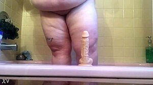 mwkm rams fat dildo deep in bbw ass by the pool