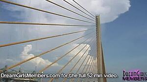 TOPLESS DREAM GIRL FLASHES BIG TITS IN CONVERTIBLE OVER SKYWAY BRIDGE - WANNA SEE?