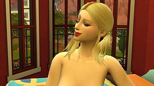 blonde teen calls colleague over to cram for that big exam