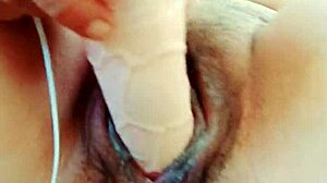 horny latina rams giant dildo deep inside for massive squirting pleasure