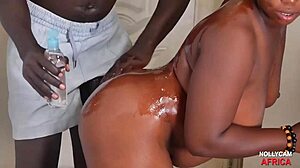 ebony milf dominates with deep throat on huge black cock