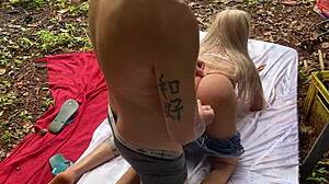 Blonde sneaks toy play in her tight spot hidden