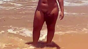 She stripped naked on the beach for everyone to see