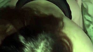 Big black cock pounds bent over brunette in rough interracial morning doggystyle