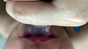 colombian babe deepthroats cock begging for cumshot facial and mouth fill!