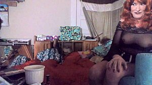 whoa sexy redhead tranny ms head deepthroats her thick 8 inch vibrating dildo