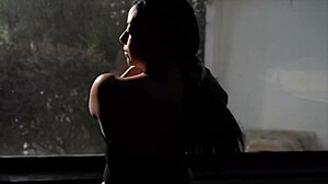 lingerie-clad mature latina milf's huge oiled tits tempt during private massage