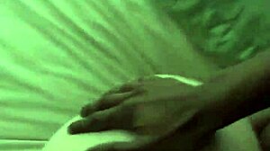 Big black cock pounds bent over brunette in rough interracial morning doggystyle