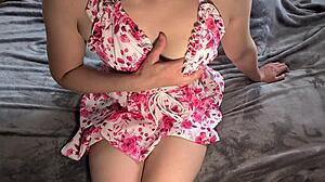 god my horny wife fingers wet pussy in summer dress