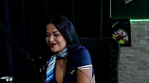 hot latina tifany rocha strips shows tits after exposure talk on sheer red swing cast