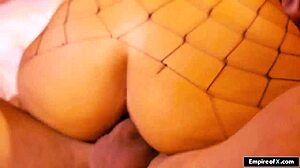 guy pounds his blonde girlfriend's shaved pussy while she's dressed in sexy cosplay