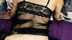 skinny wife in lingerie begs for rough anal pounding on her tight ass pov