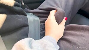 petite brunette blows me so amazingly in the car while i drive steady