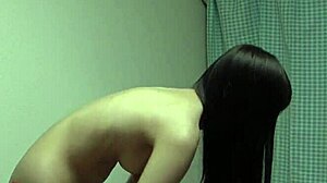 Akane Iruma aches stripping leotard for shower