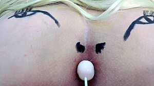 Holy Shit, Is That a Tight Pink Asshole Sucking Lollipop in Sheer Red?!