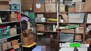 STRICT SECURITY GUARD PUNISHES BLACK BUSTY BABE WITH ROUGH FUCK FOR SHOPLIFTING IN OFFICE