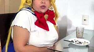 Chubby Latina Sailor Moon Rips Huge Nasty Farts in Miniskirt Cosplay!