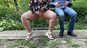 hot nectar drips from my mother-in-law's soaked pussy as i lick her fat thighs outdoors!!