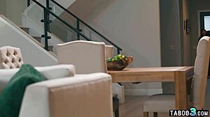 Perv hubby sneaks teen babysitter Serena Hill fuck beside sleeping milf wife