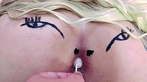 Holy Shit, Is That a Tight Pink Asshole Sucking Lollipop in Sheer Red?!