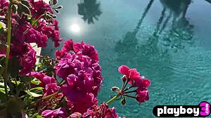 hot black babe ana foxxx poses sexy by pool then masturbates 😍💦