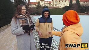 a sunday walk led to swapping this perfect latina body for our first bisexual threesome in bed