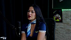 hot latina tifany rocha strips shows tits after exposure talk on sheer red swing cast