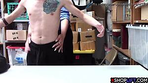 BUSTY SECURITY MILF LICKS SHOPLIFTER'S BIG LONG COCK IN REALITY PUSSY ACTION