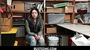 big tits shoplifter busted by guard rips clothes and gets fucked hard in store