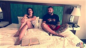 Amateur screams in rough missionary as first-time sub stepsis takes bareback orgasm pounding