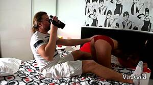 sexy young brunette first blowjob swallows cum