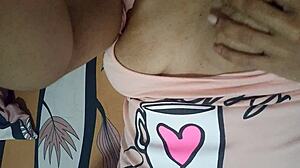 Hidden cam catches busty stepsis fingering juicy pussy lips?