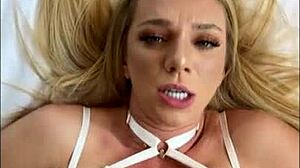 Nervous big tit blonde swears off hookups but ends up riding cock hard!