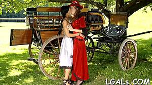 Three hot gals hang out licking around